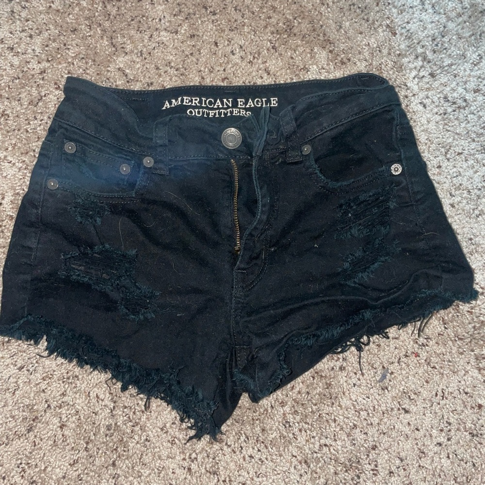 American eagle black festival shorts